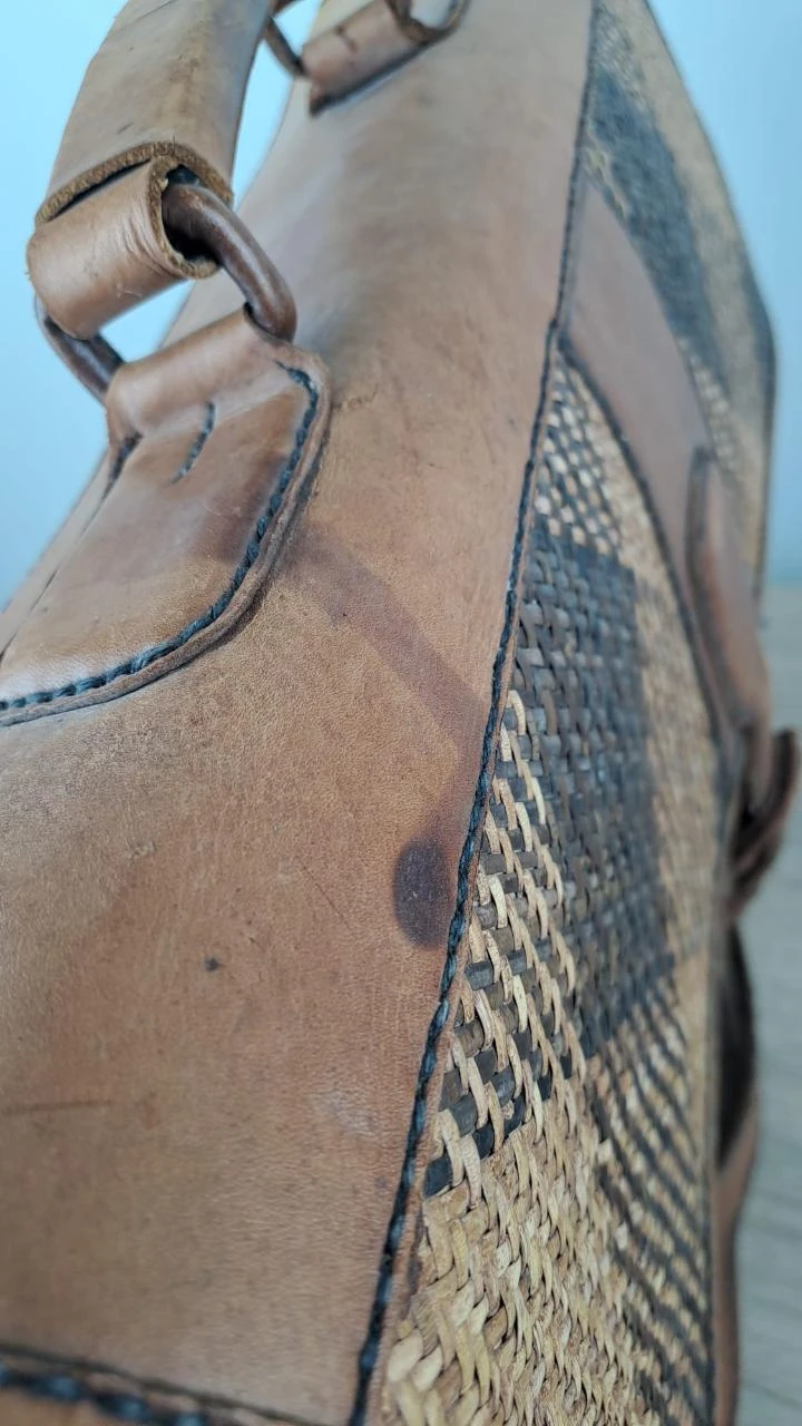 Gevlochten tas met klep / Vintage Boheems / Bruin / Uniseks / Rotan leer / 150 – photo 16